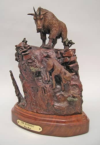Wildlife Bronze sculptures. Rocky Mountain Goat bronze sculpture | www.donbeckbronzes.com