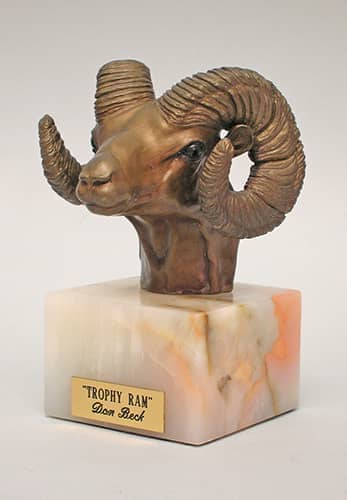 Wildlife bronze sculptures. Rocky Mountain Bighorn sheep bronze sculpture | www.donbeckbronzes.com