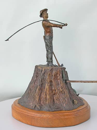 Historic bronze sculptures. Lumberjack bronze sculpture | www.donbeckbronzes.com