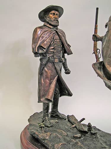 Historic bronze sculptures. General Oliver Howard U.S. Cavalry bronze sculpture Detail | www.donbeckbronzes.com