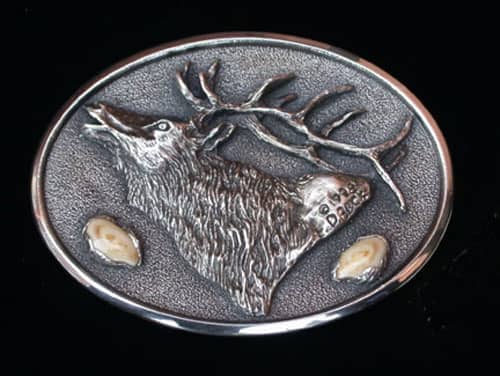 Wildlife belt buckles. Rocky Mountain Elk sterling silver belt buckle