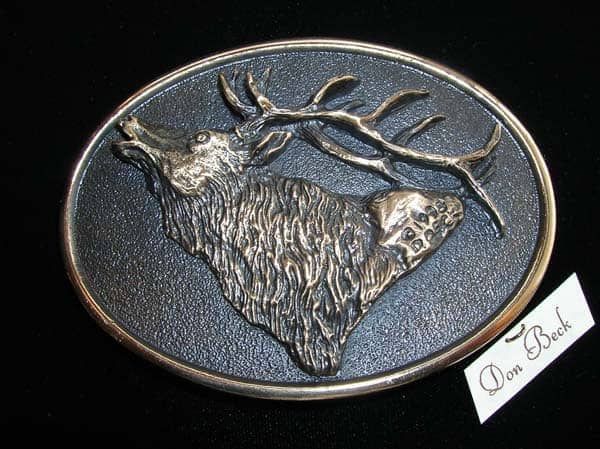 Wildlife belt buckles. Rocky Mountain Elk bronze sculpture | www.donbeckbronzes.com
