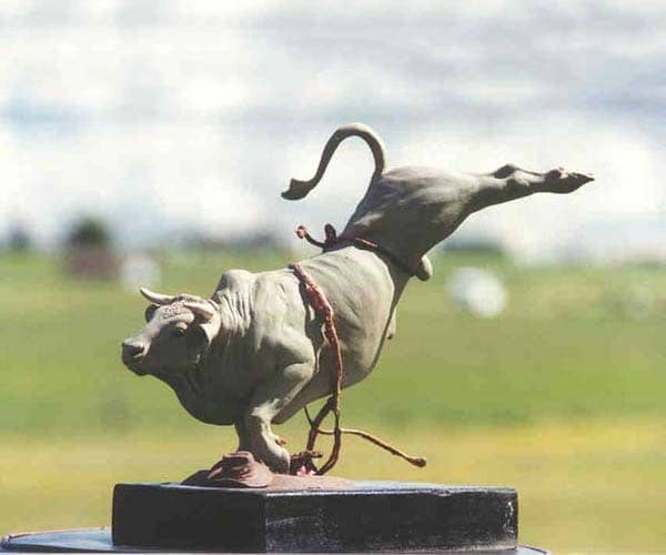 Western bronze sculptures. Bull riding bronze sculpture } www.donbeckbronzes.com