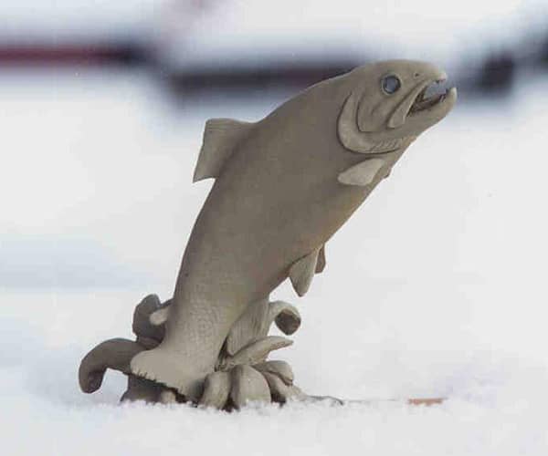 Marine life bronze sculptures. Pacific Chinook salmon bronze sculpture | www.donbeckbronzes.com