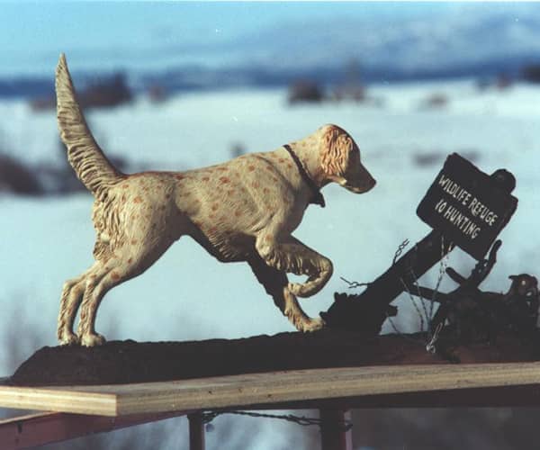 Wildlife bronze sculptures. English Setter bronze sculptures | www.donbeckbronzes.com