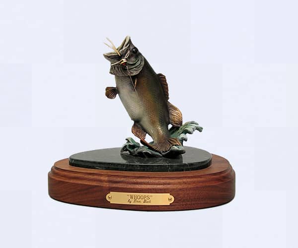 Marine life bronze sculptures. Largemouth Bass bronze sculpture | www.donbeckbronzes.com