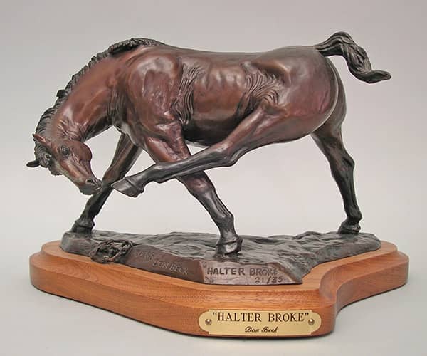 Equine bronze sculptures. American Quarter Horse filly bronze sculpture | www.donbeckbronzes.com